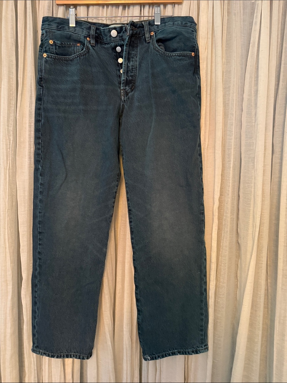We The Free Relaxed High-Rise Jeans in Washed Dark Blue